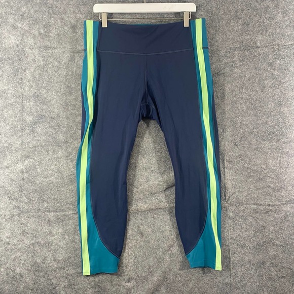 Athleta Blue and Green High-Waisted Leggings - Picture 3 of 16